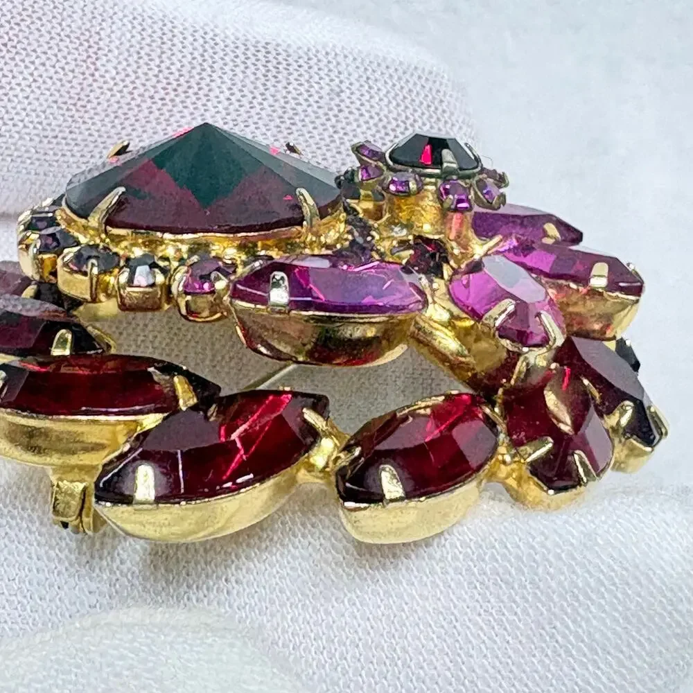 Verified Juliana (D&E) Rivoli & Navette Floral Brooch – Reference #7674